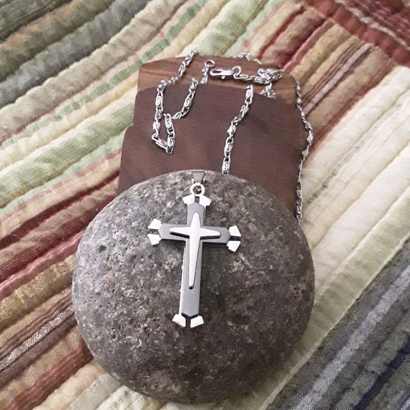 NWOT Stainless Steel He is Risen Cross - Picture 8 of 8